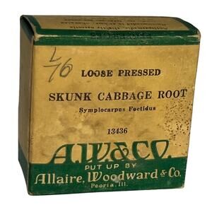 Vintage Allaire Woodward & co, Skunk Root, 1900s Pharmacy New Unopened Box!!